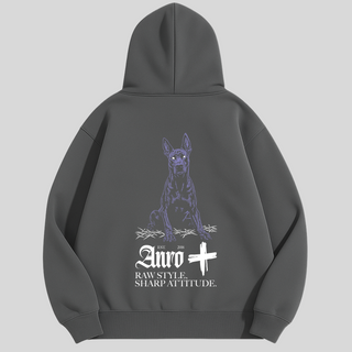 Hoodie LUX gris - Chien Mauve Trashh