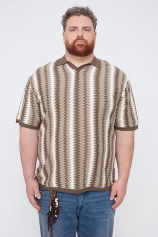 Polo en maille texturée à rayures Bark - Thickems