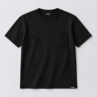 T-shirt gaufré – Noir