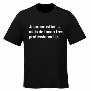 T-shirt basic noir - Je procrastine