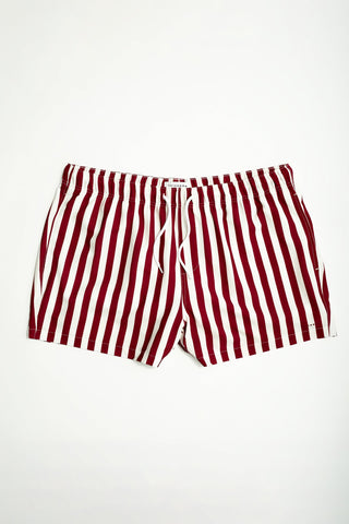 Short de bain rayé rouge Seersucker - Thickems