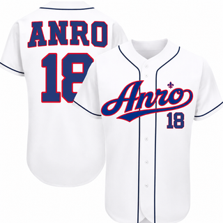 Jersey Baseball ANRO Blanc/Bleu – Édition Limitée