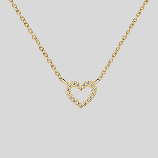 Collier avec cœur en zircon gold