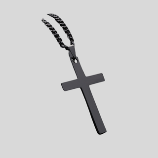 Chaîne avec pendentif croix Noir