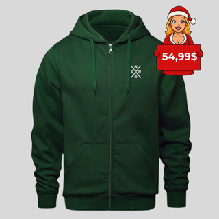 Hoodie full zip – Vert forêt