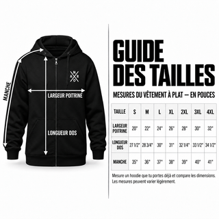 Veste Hoodie full zip – Noir