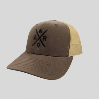 Snapback trucker brun