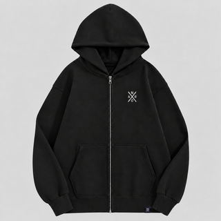 Zip Hoodie doublé 500 GSM - Noir