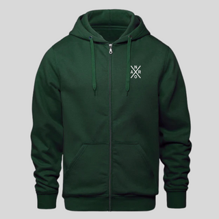 Hoodie full zip – Vert forêt