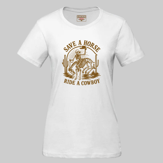 T-shirt femme blanc -  Save horse