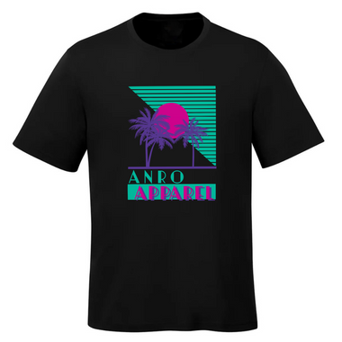 T-shirt unisexe noir - Miami mauve full